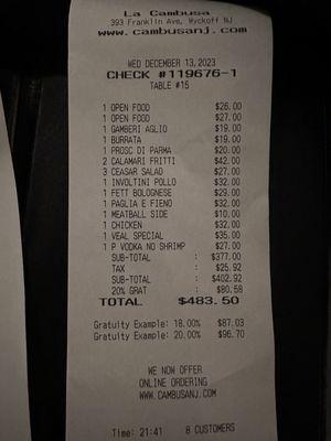 Pasta with butter $27 vodka pasta no shrimp $27? Yikes!