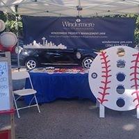 Our booth at Summer Splash - the baseball toss is always a hit!