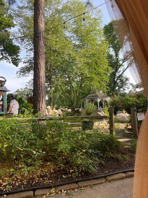 The water garden with live music. Very relaxing with a nice little breeze or propane heaters when it's cold.