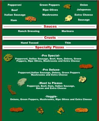 Pizza Pro Menu