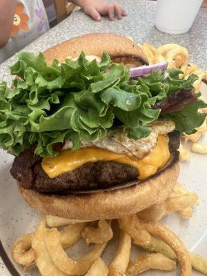 Farm Burger with Coil Fries