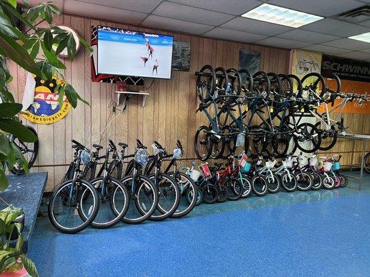 Upgraded showroom . The bikes are now mounted on the wall