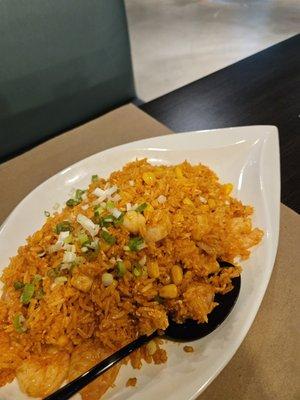 Seafood Fried Rice, Combo D, and coconut shrimp