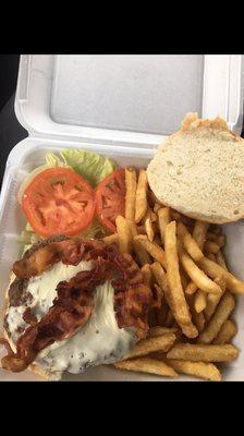 Bacon Cheeseburger w/ side of fries