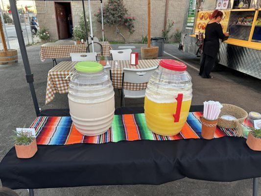 Seating area and drinks