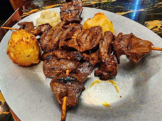 Anticuchos (beef heart)