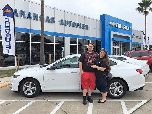 Thank you for stopping by Samantha & Sean Baumgardner! That new 2017 Chevy Malibu is looking snazzy! Shout out to James Hollan!