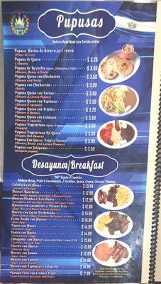 Full menu and updated prices