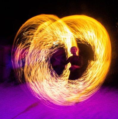 Fire spinning that happens on saturdays