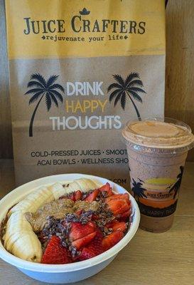 Acai Chocolate Bowl and Crunchy Monkey