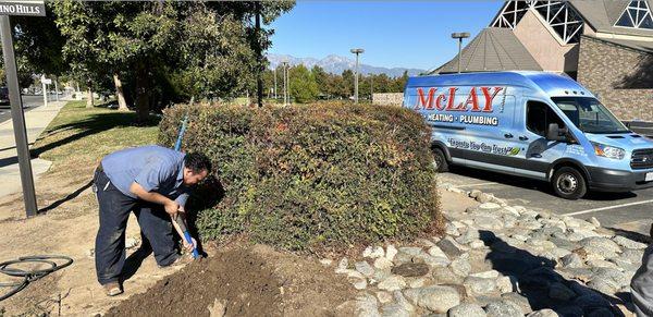 Underground pipe repair in Chino Hills