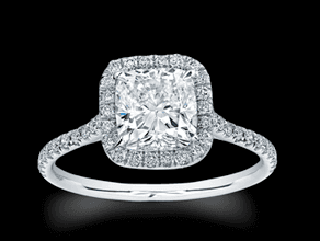 Halo pave diamond engagement ring