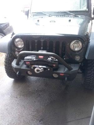 WARN Front Bumper & Winch w//Synthetic Line.