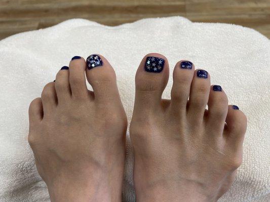 Dark blue with stars for the 4th of July