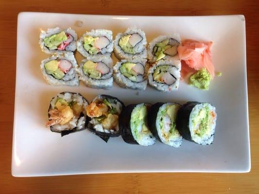 California roll and shrimp tempura roll.