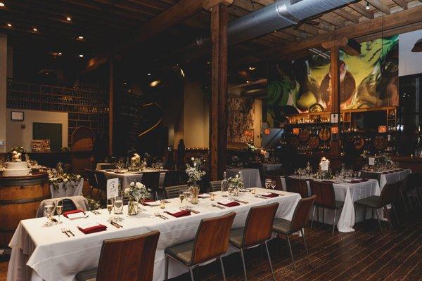 Beautiful wedding decoration at City Winery