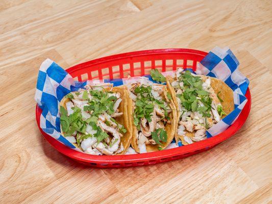 Chicken Tacos with Onion and Cilantro- "Greco Style"