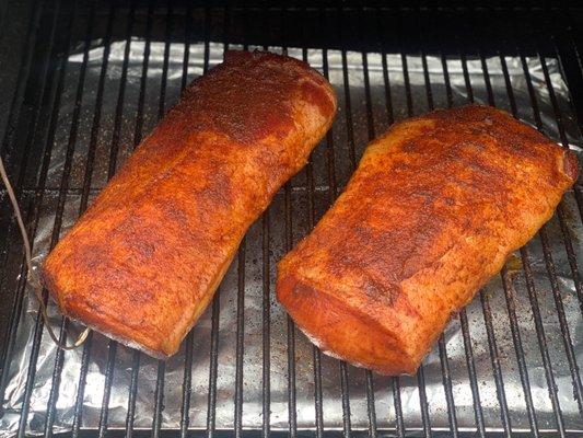 Pork Loin seasoned with Cherry Blast grill rub.