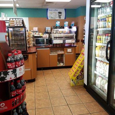 coffee near the checkout counter