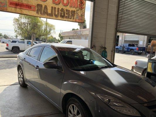 My 2009 Mazda getting that smog check