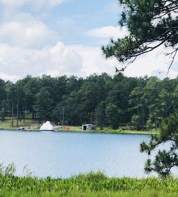 Fun at the campground across from Blue lake...