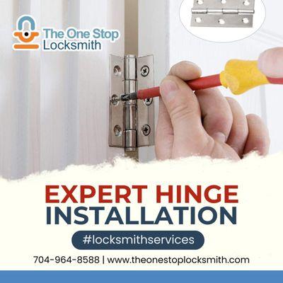 Upgrade your doors with our expert hinge installation!  Reliable, precise, and efficient service ensures smooth operation and durabilit