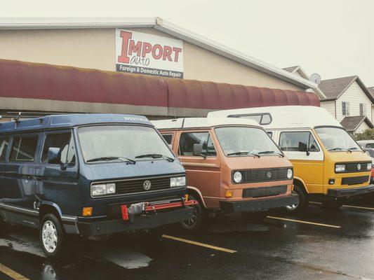 A pack of amazing VW's. Not one is running the stock engine. All conversions