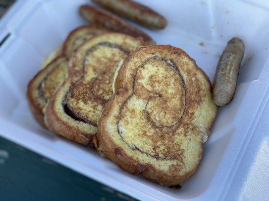 Cinnamon French Toast with sausage links