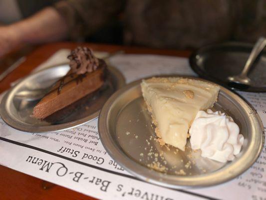 Key Lime Pie and chocolate pie