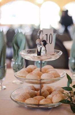 Cheese balls as the edible centerpiece for our wedding!