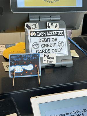 Checkout Area - No cash accepted!