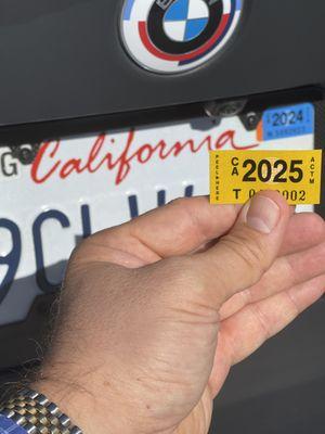 The new DMV 2025 tag is now at our office.  Stop by and renew your DMV registration.