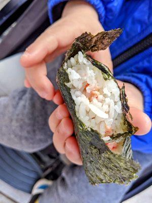 November 21 2021; Cooked salmon mayo onigiri ($2.99).