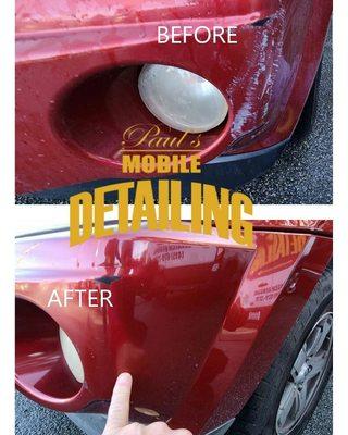 Scratch Removal & Bumper Restoration BEFORE & AFTER Paul's Mobile Detailing