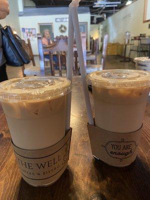 Iced sugar free vanilla lattes