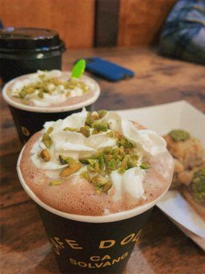 Pistachio coconut hot chocolate