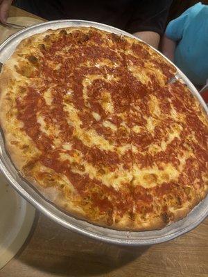 Large traditional cheese pizza :)