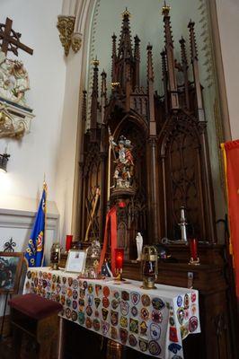 Inside church