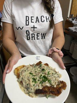 Oktoberfest Special Menu - Chicken Schnitzel $18 
Spätzle | Mushroom | Onion | Beer Cream