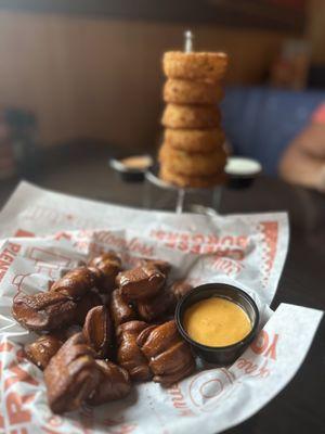 Pretzel Bites and The Onion Ring Shorty