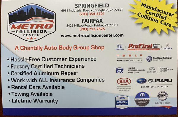 Part of The Chantilly Auto Body Group