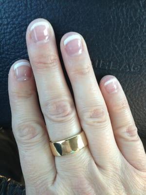 French Tip Shellac on super short nails