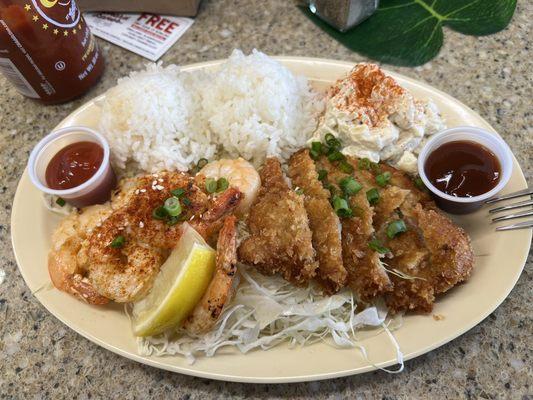 2 items chicken katsu & Butter Garlic Shrimp