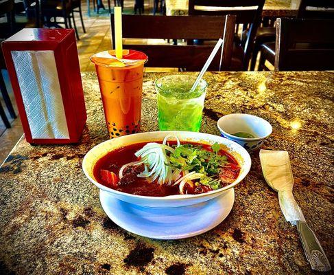 Beef stew with an accompanying Banh Mi