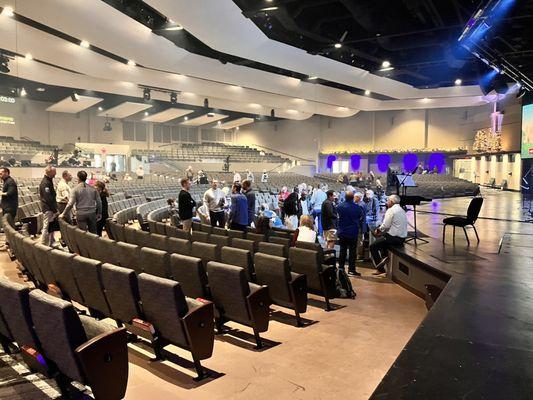 After first service, main worship center.