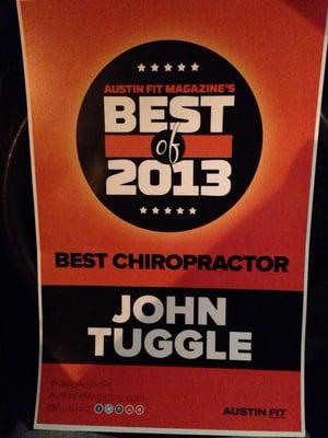 Thanks for all that voted me best Chiro in Austin 2013!