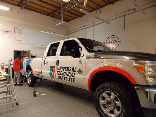 Truck and Trailer wrap for our Friends at Universal Technical Institute.