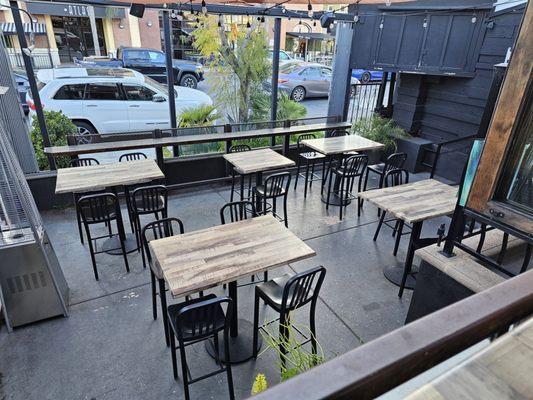 Outside patio seating