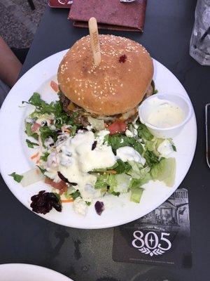 Avocado jalapeño cheeseburger