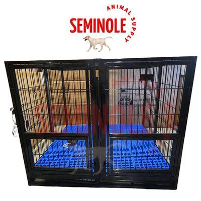 41" Double Door Black stackable Hindged Kennel. Easy pop up desing no assembly